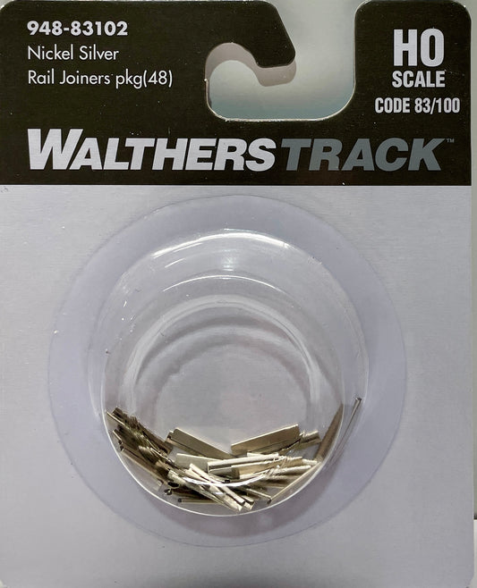WALTHERS CODE 83/100 NICKEL SILVER RAIL JOINERS (48 PACK)