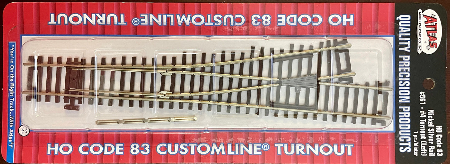 Atlas Code 83 #4 Turnout LEFT #561