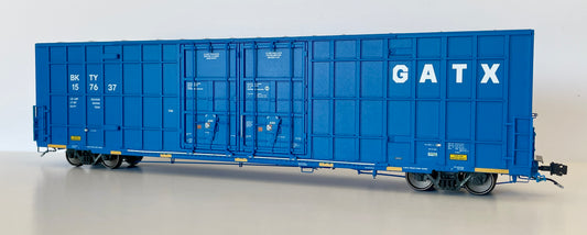 AURORA MINIATURES GREENBRIER 7550 CF 60' PLATE F BOXCAR GATX BLUE (BKTY)