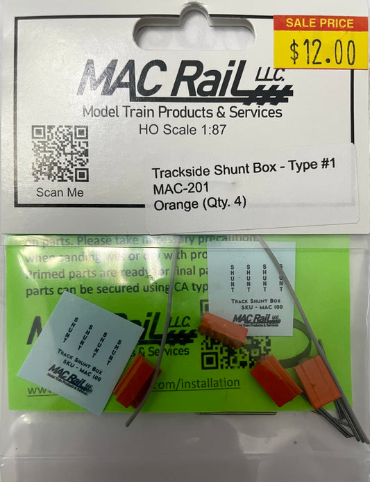 MAC RAIL MAC-201 TRACKSIDE SHUNT BOX (ORANGE)