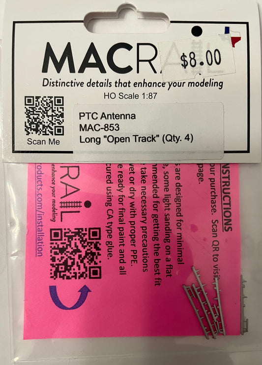 MAC RAIL MAC-853 PTC ANTENNA  "OPEN TRACK" 4 PACK