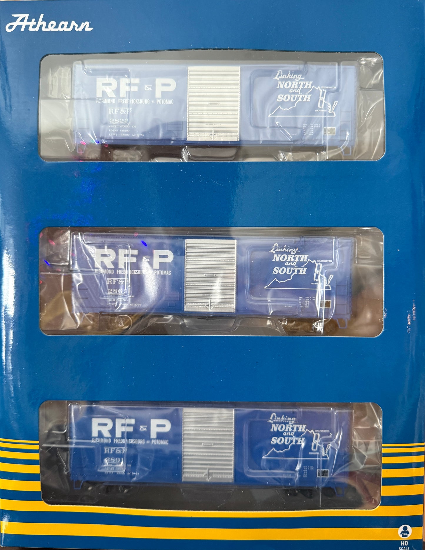 ATHEARN RTR 40' MODERNIZED BOXCARS - RF&P (3 CAR SET)