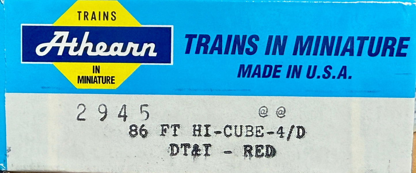 ATHEARN BLUE BOX BUILT KIT 4 DOOR 86' HIGH CUBE BOXCAR - DT&I (RED)