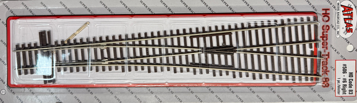 Atlas Code 83 SUPER TRACK #6 Turnout right #506