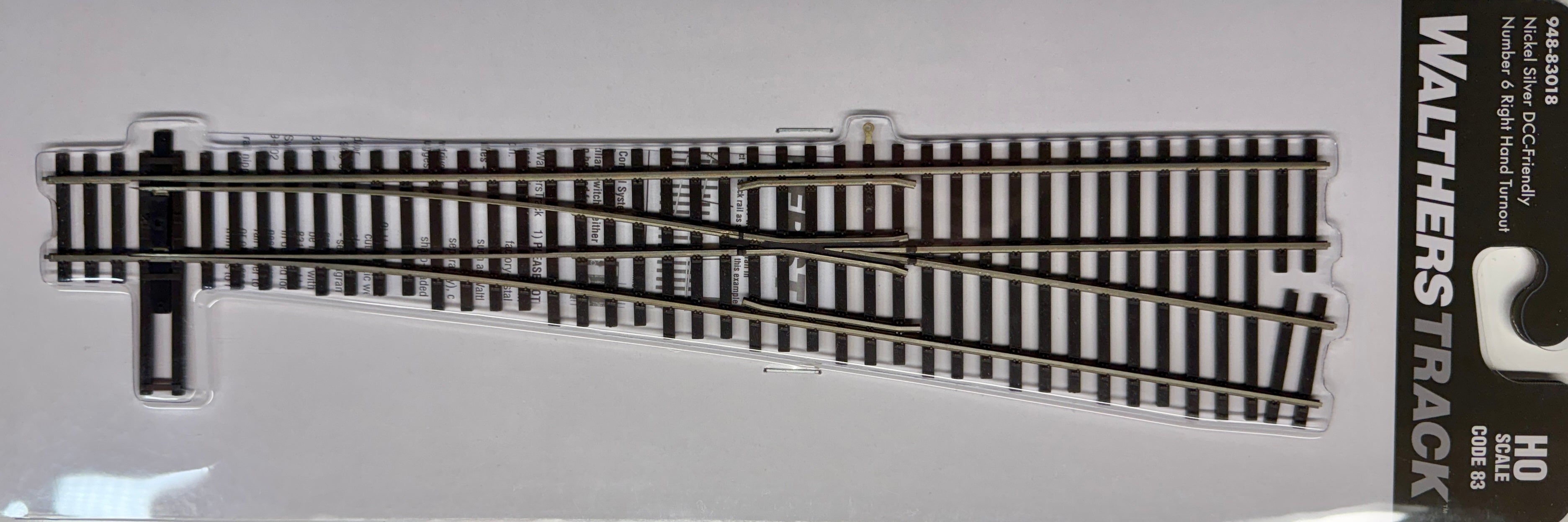 WalthersTrack 948-83018 Code 83 Nickel Silver DCC Friendly Number 6 Turnout Right Hand Ho WalthersTrack 948-83018 Code 83 Nickel Silver DCC Friendly Number 6 Turnout Right Hand Ho