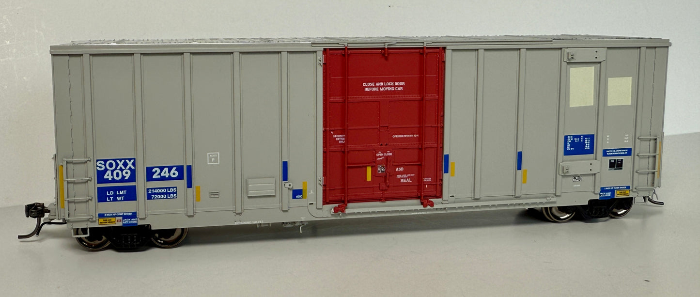 PRAIRIE SHADOWS TRINITY 50' HIGH CUBE BOXCAR - SOXX EX-AOK (RED DOOR)
