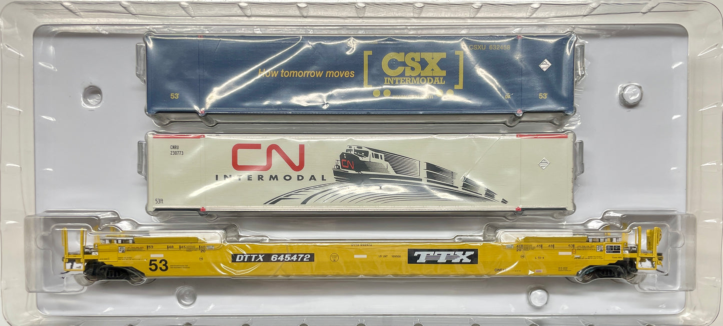 RAPIDO GUNDERSON 53ft HUSKY STACK WELL CAR (2 CONTAINERS) TTX AS DELIVERED