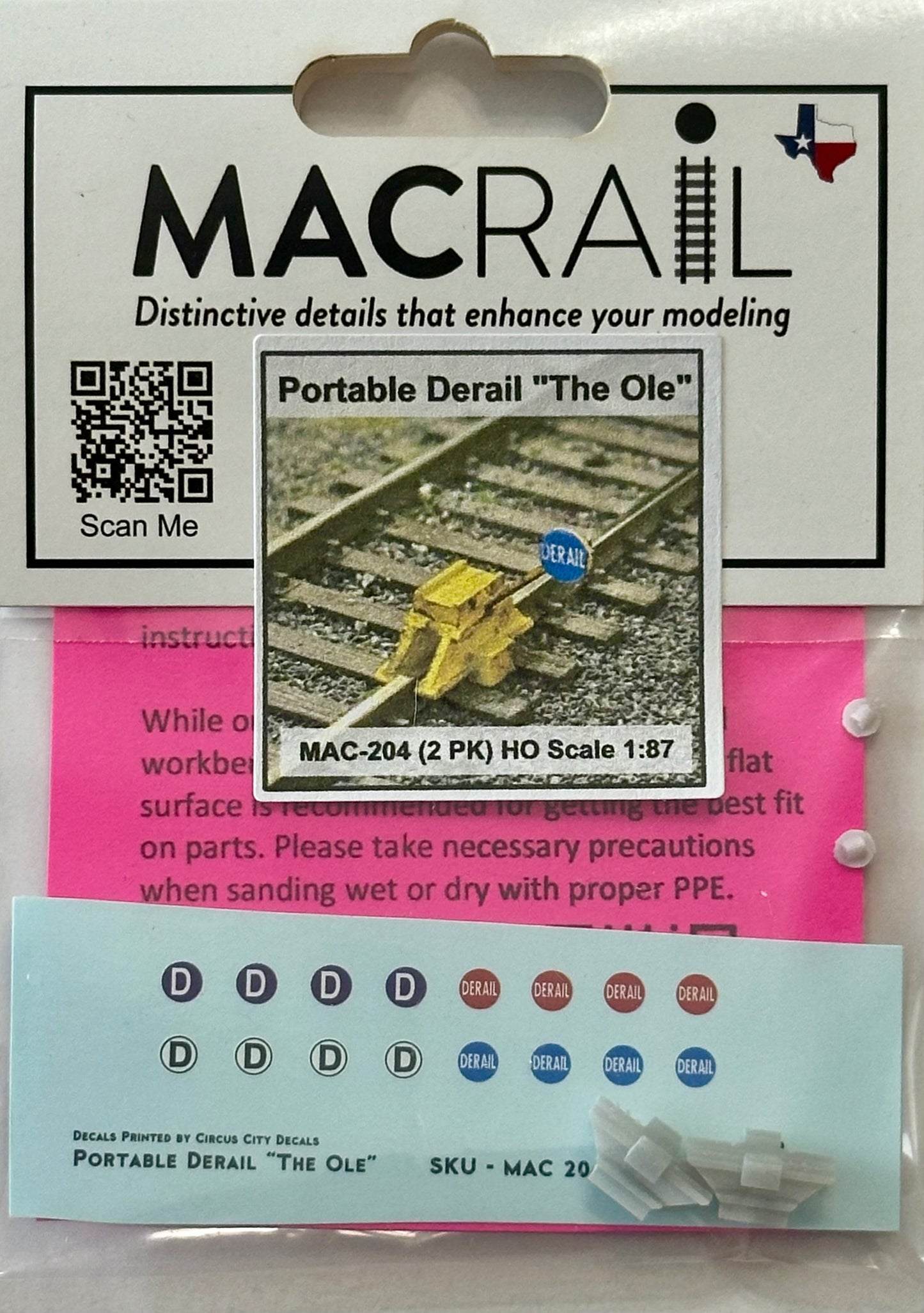 MAC Rail MAC-204 PORTABLE DERAIL "THE OLE" (2PACK)