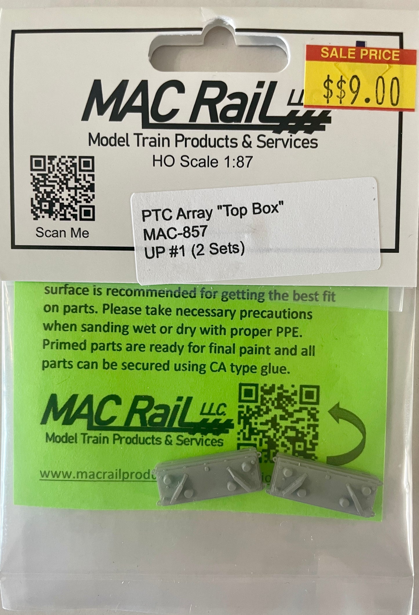 MAC RAIL MAC-857 UP PTC ARRAY "TOP BOX" SET #1 (2 SETS)