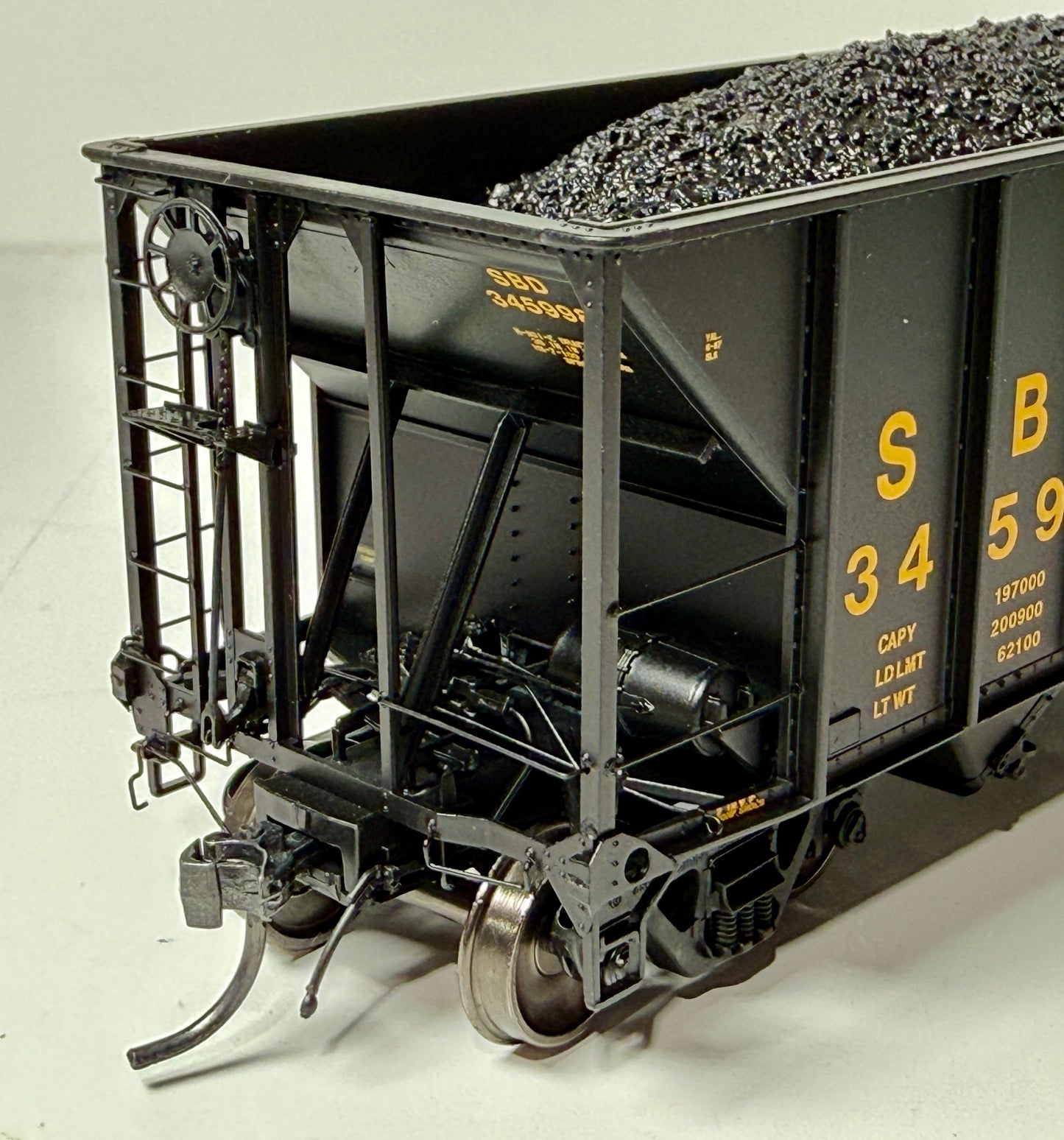 TANGENT BETHLEHEM STEEL 3350 CUFT QUAD COAL HOPPER - CSX WITH SBD REPORTING MARKS