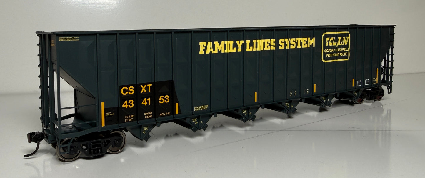 WALTHERS MAINLINE GREENVILLE 7000 CF WOOD CHIP HOPPER - CSX PATCHED (EX-FAMILY LINES)