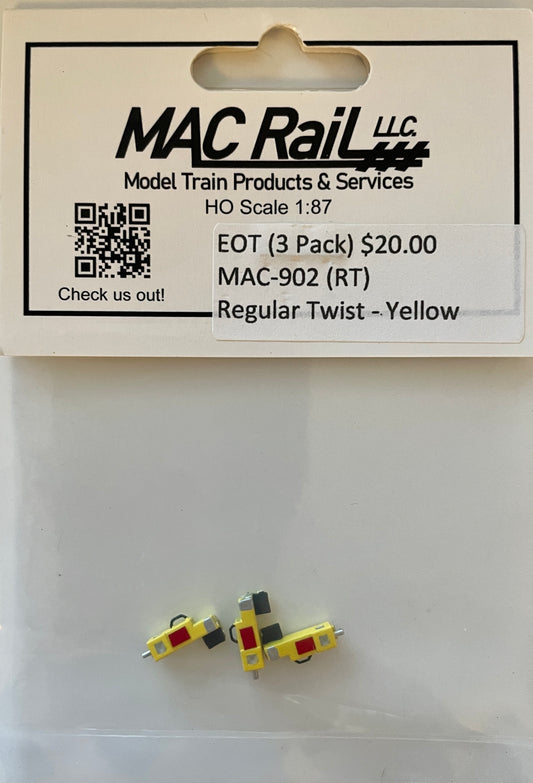 MACrail EOT 3 PK YELLOW MAC902RT (DISCONTINUED)