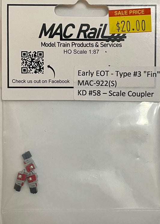 MACrail EARLY EOT TYPE 3 "FIN" 3 PK MAC922S