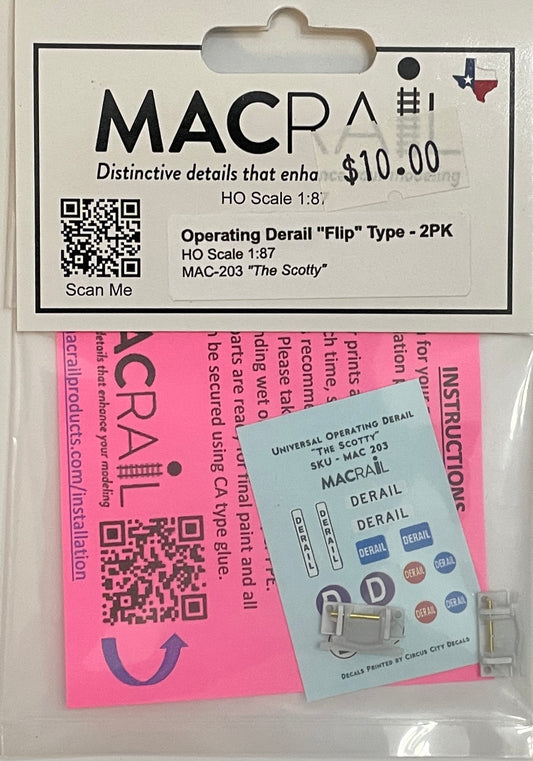 MACrail OPERATING DERAILER 2PK MAC203