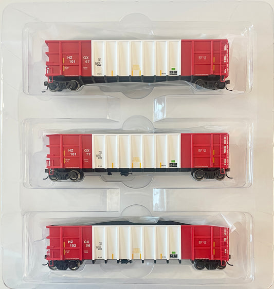 ATHEARN RTR 50' THRALL HIGH SIDE COAL GONDOLA - HERZOG HGZX  CANDY CANE (3 PACK)