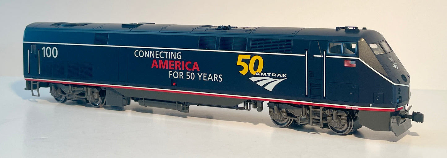 KATO KOBO SPECIAL DCC/LOK SOUND GE AMTRAK P42 MIDNIGHT BLUE W/ 50TH ANNIVERSARY LOGO #100