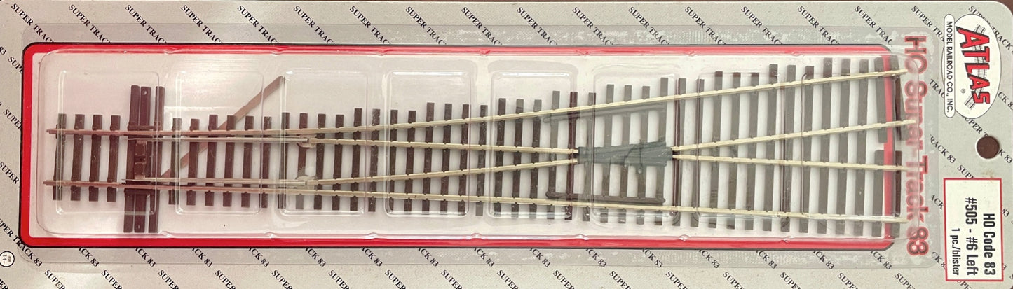 Atlas Code 83 SUPER TRACK #6 Turnout LEFT #505