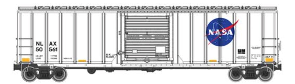 WALTHERS ROCKET TRAIN BUFFER CAR - NASA (NLAX)