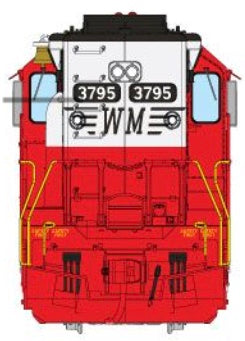 RAPIDO GP40 DC/DCC/LOK SOUND - WESTERN MARYLAND