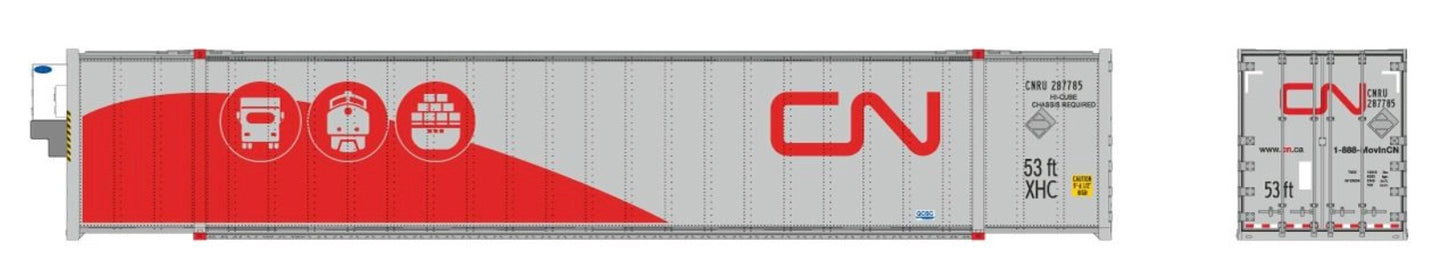 RAPIDO 53' SMOOTHSIDE CONTAINER 2 PACK - CANADIAN NATIONAL (TRI MODAL SCHEME)