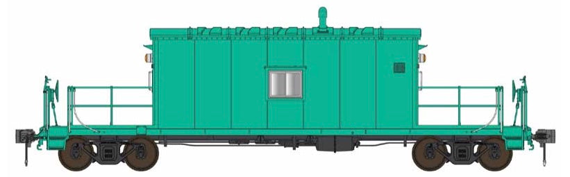 ENGLISH'S N9 TRANSFER CABOOSE - GREEN (UNLETTERED W/ FLASHING FRA LIGHT)