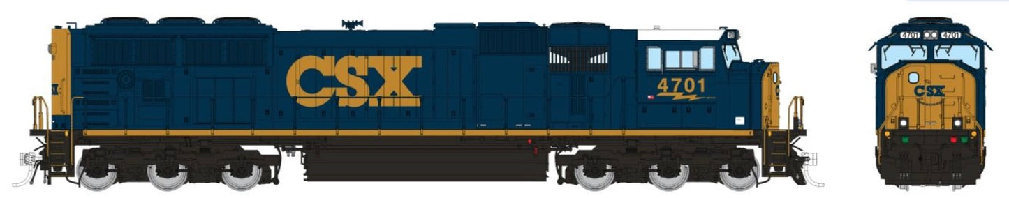RAPIDO SD70AC (FLARED RADIATORS) DCC/SOUND - CSX YN3