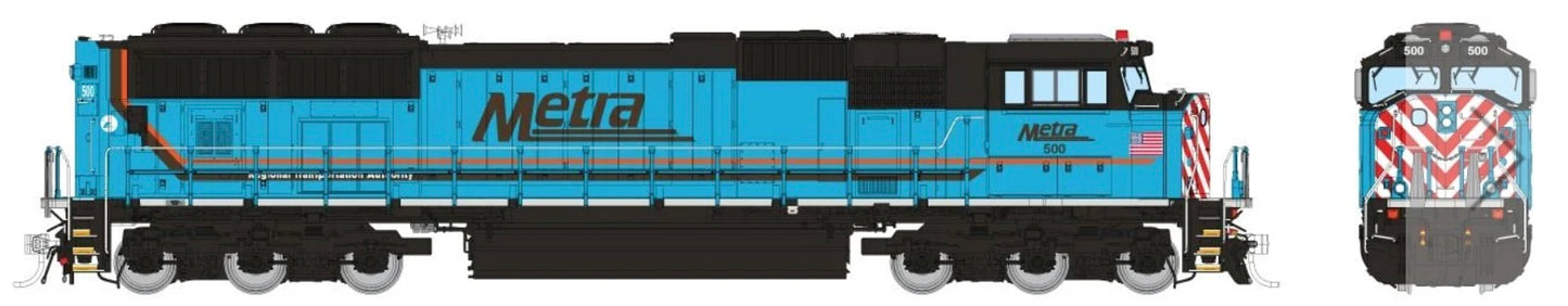 RAPIDO SD70MACH DCC/SOUND - METRA RTA TRIBUTE SCHEME