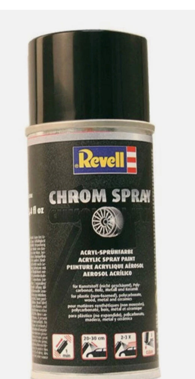 REVELL ACRYLIC CHROME SPRAY PAINT 150ML AEROSOL