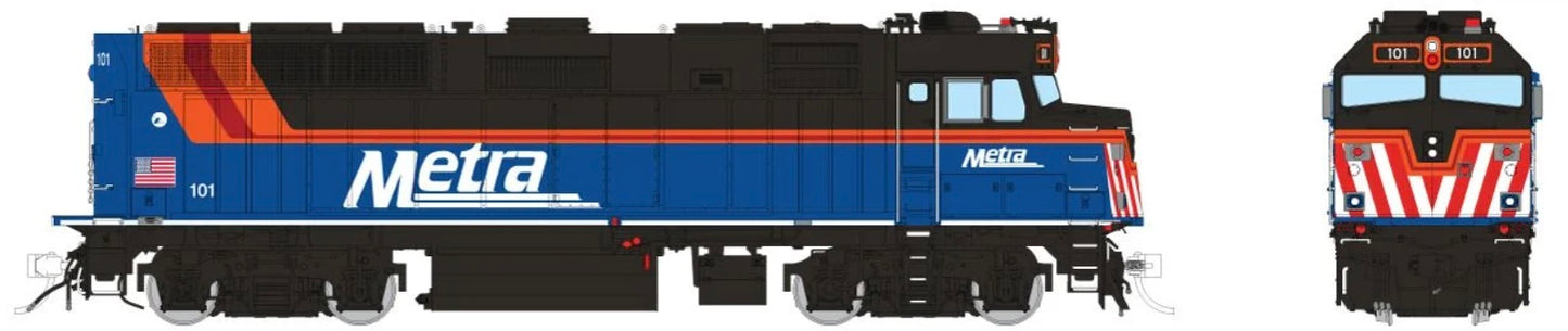 RAPIDO F40PH-3 DCC READY - METRA (NEW BLUE SCHEME)