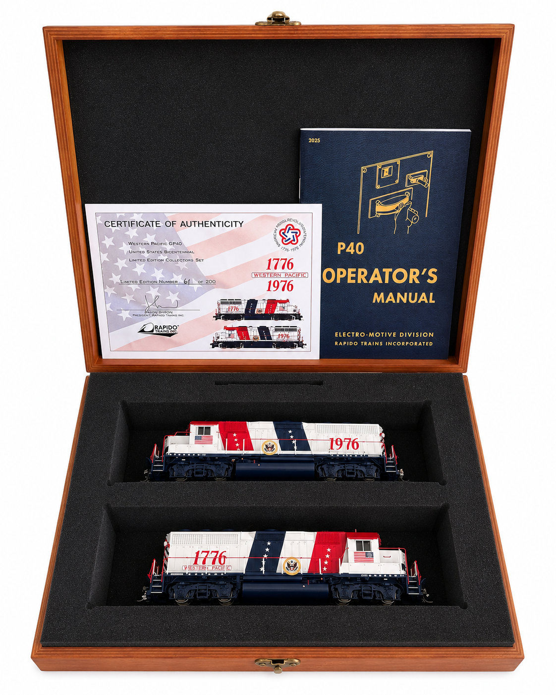 RAPIDO LIMITED EDITION WESTERN PACIFIC GP40 BICENTENIAL SET