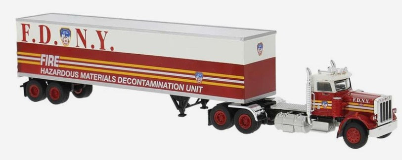BREKINA PETERBILT 359 DAY CAB TRACTOR TRAILER - FDNY HAZ-MAT DECON