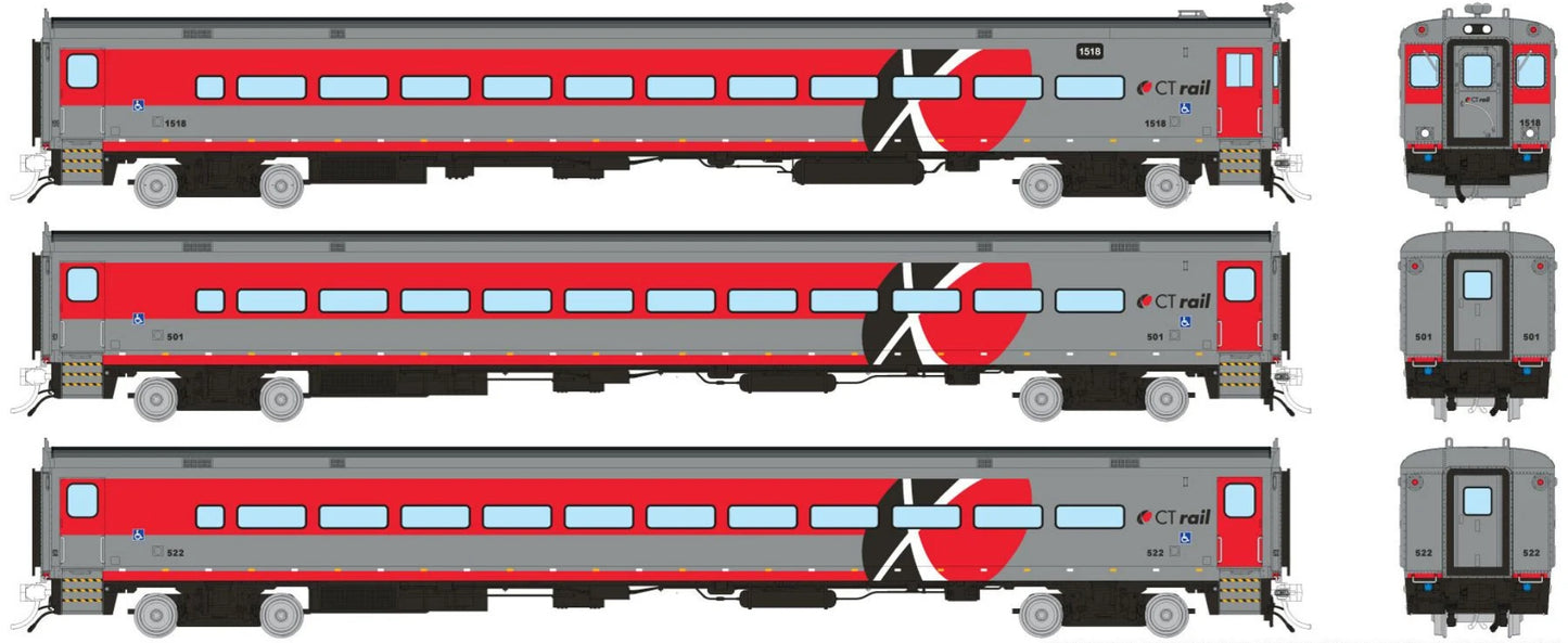 RAPIDO COMET II COMMUTER CAR -  CTRAIL (3 CAR SET)