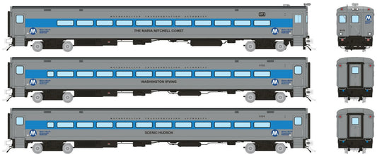 RAPIDO COMET II COMMUTER CAR -  METRO NORTH 1990s SCHEME (3 CAR SET)