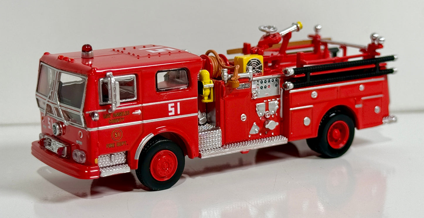 ICONIC REPLICAS ENGINE 51 LA COUNTY FD 1973 WARD LAFRANCE AMBASSADOR PUMPER