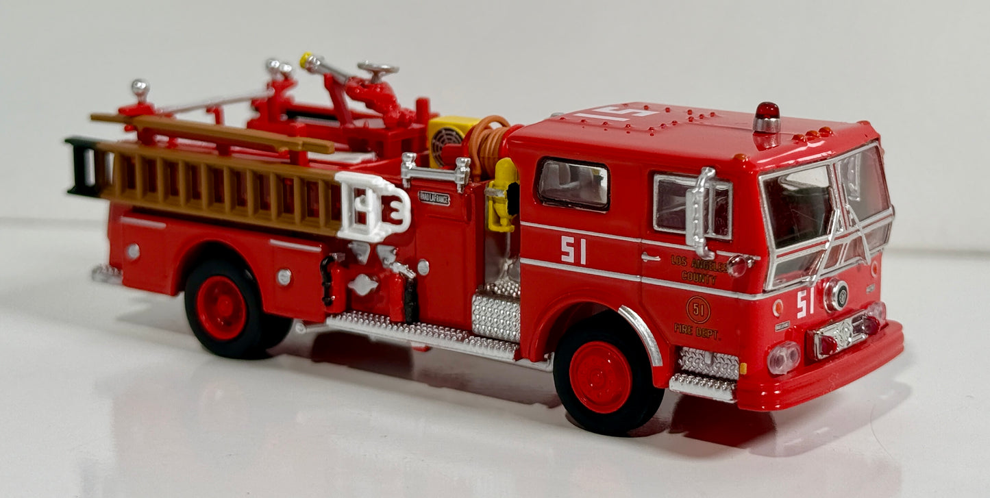 ICONIC REPLICAS ENGINE 51 LA COUNTY FD 1973 WARD LAFRANCE AMBASSADOR PUMPER