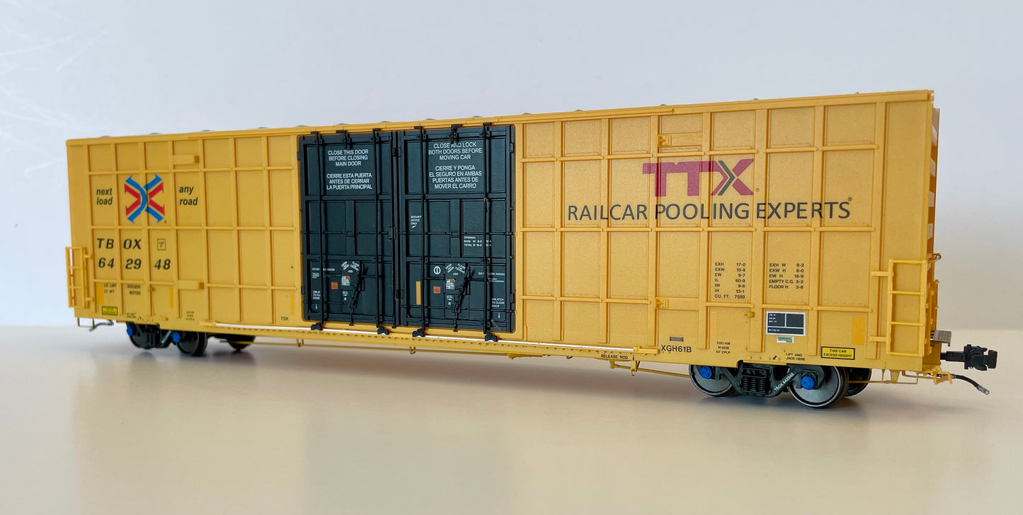 AURORA MINIATURES GREENBRIER 7550 CF 60' PLATE F BOXCAR TTX (TBOX)