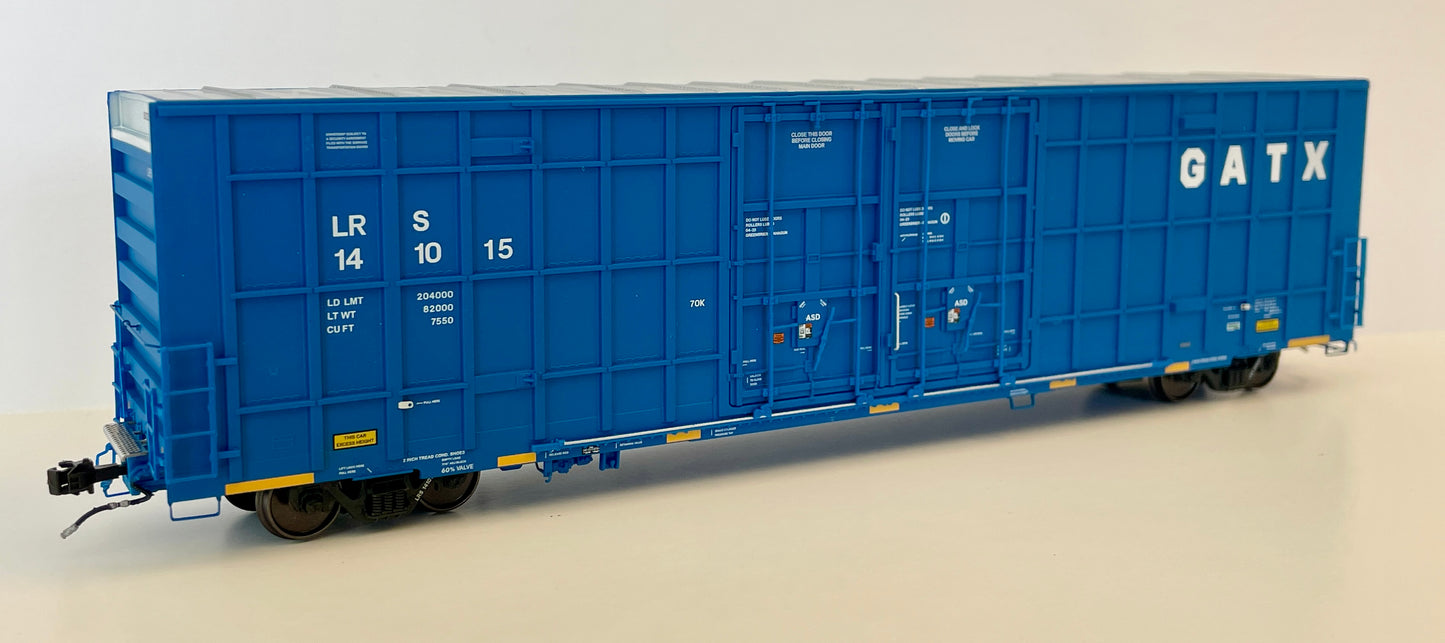 AURORA MINIATURES GREENBRIER 7550 CF 60' PLATE F BOXCAR GATX BLUE (LRS)