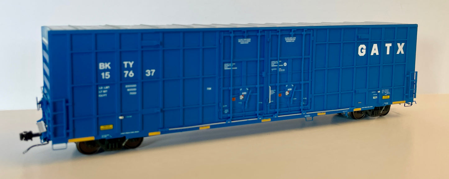 AURORA MINIATURES GREENBRIER 7550 CF 60' PLATE F BOXCAR GATX BLUE (BKTY)