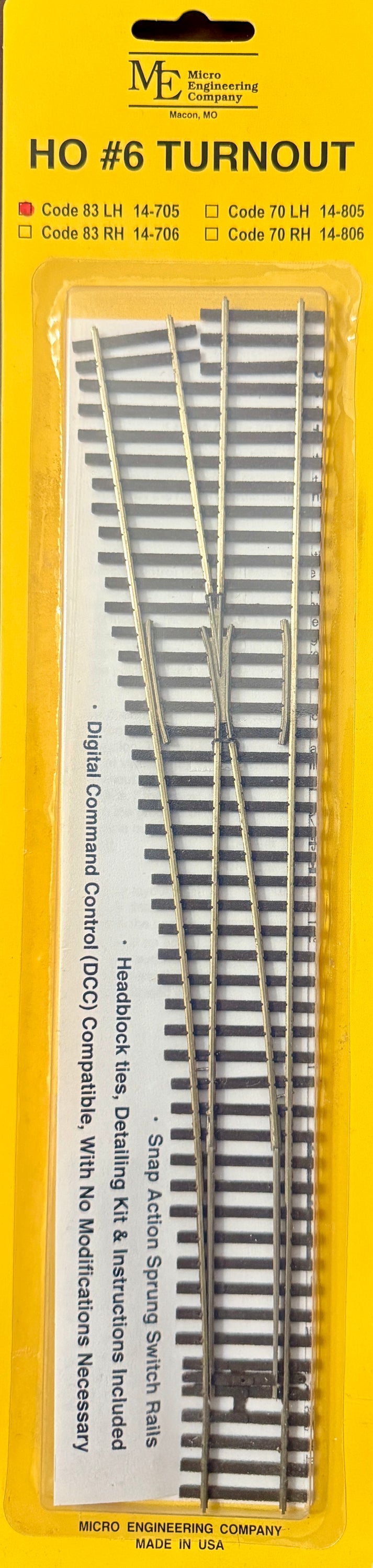 Micro Engineering Code 83 #6 Turnout Left – Makin' Tracks