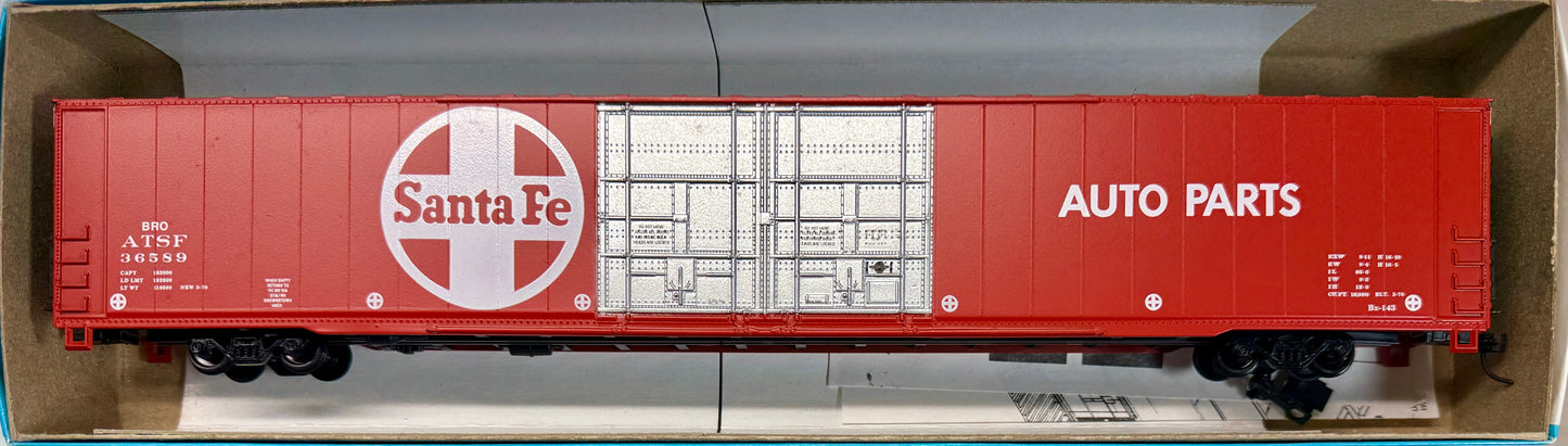 ATHEARN BLUE BOX BUILT KIT 4 DOOR 86' HIGH CUBE BOXCAR - SANTA FE