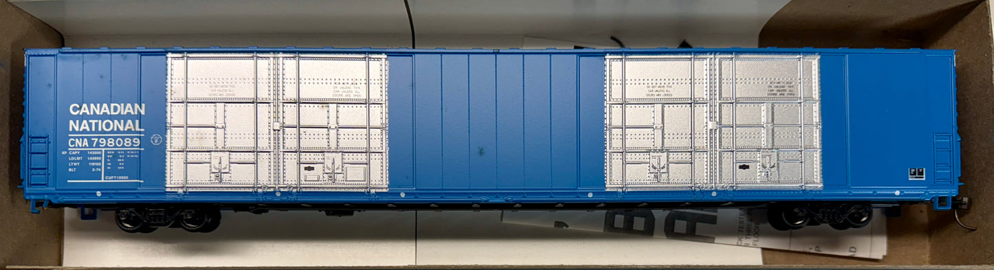 ATHEARN BLUE BOX BUILT KIT 8 DOOR 86' HIGH CUBE BOXCAR - CN (BLUE)