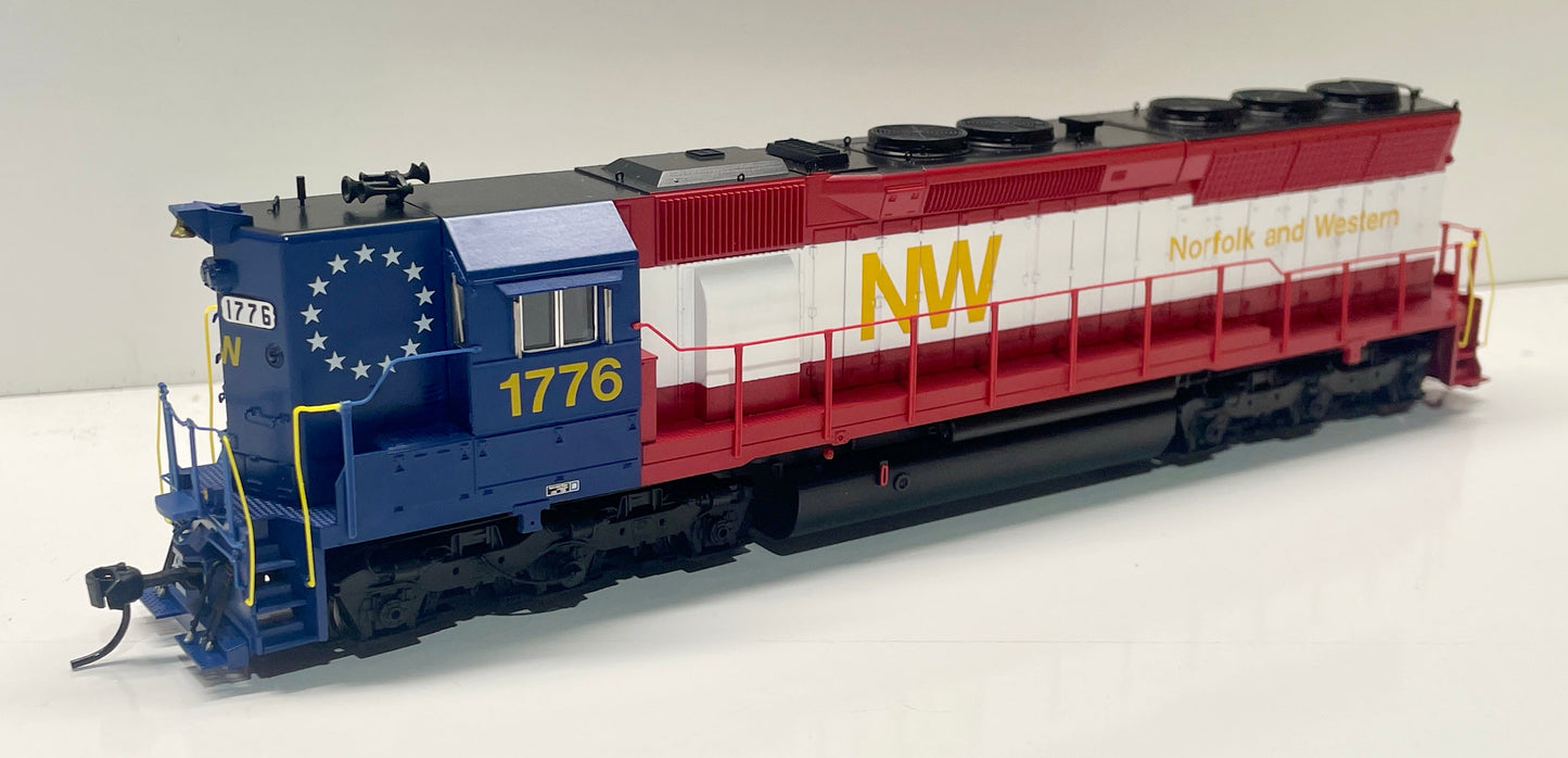 BROADWAY LIMITED STEALTH (NON-SOUND) EMD SD45 (HIGH HOOD) NORFOLK & WESTERN BICENTENIAL