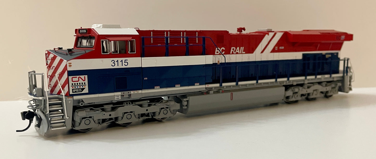 BROADWAY LIMITED GE ES44AC PARAGON4 SOUND/DC/DCC, SMOKE - CN BC RAIL HERITAGE 3115