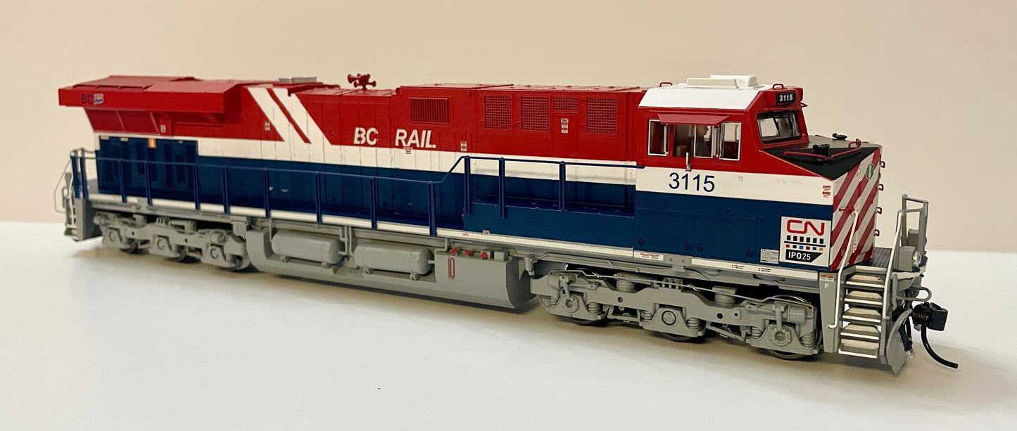 BROADWAY LIMITED GE ES44AC PARAGON4 SOUND/DC/DCC, SMOKE - CN BC RAIL HERITAGE 3115