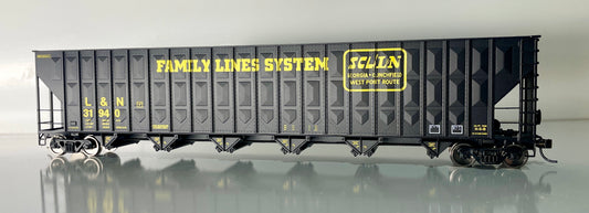 WALTHERS MAINLINE GREENVILLE 7000 CF WOOD CHIP HOPPER - L&N FAMILY LINES