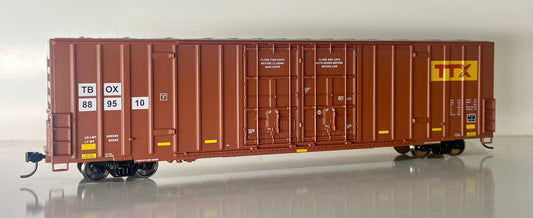 WALTHERS MAINLINE 60' HIGH CUBE PLATE F BOXCAR - TTX BROWN (PATCHED)