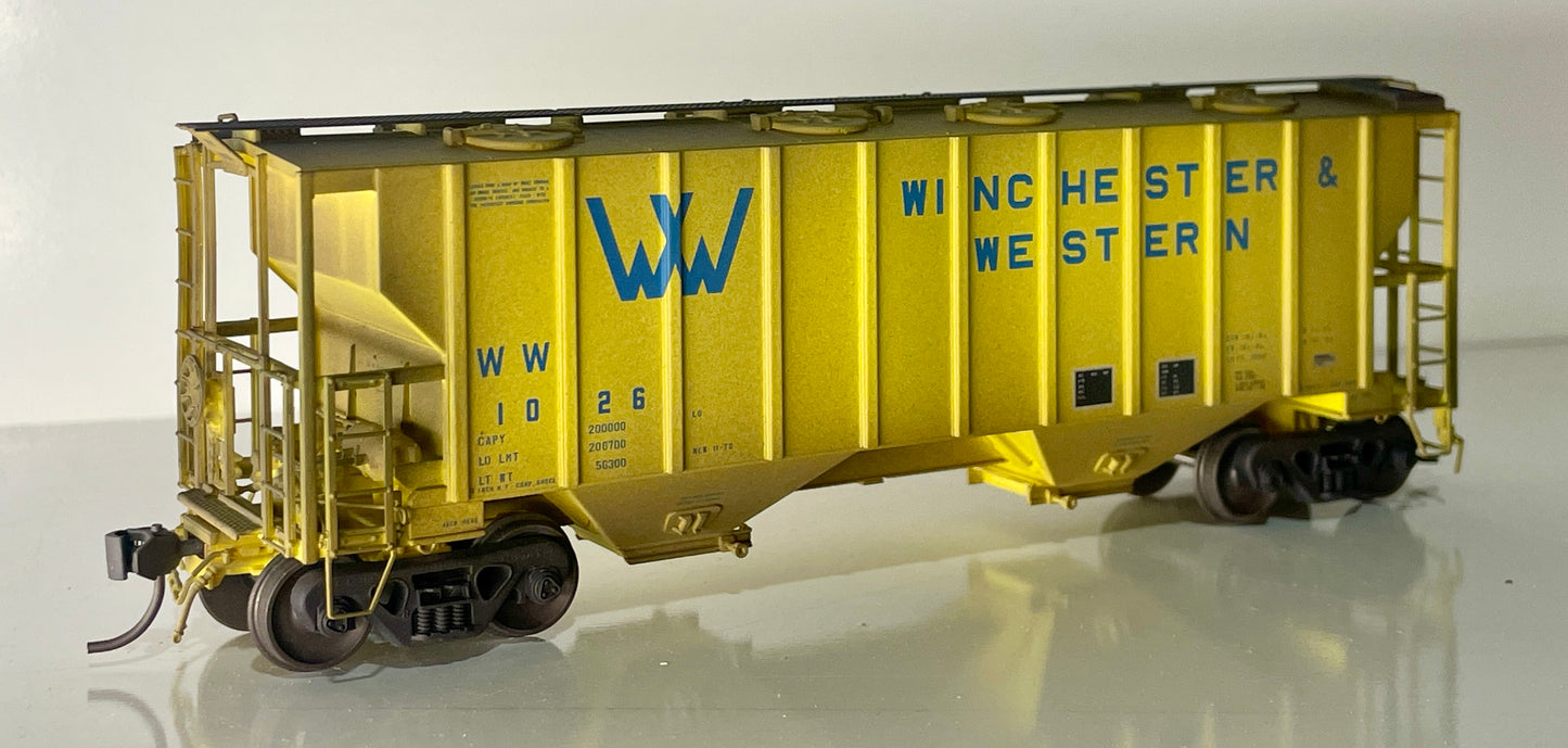 MAKIN' TRACKS CUSTOM WEATHERED ATLAS MASTER SERIES PORTEC 3000CF COVERED HOPPERS