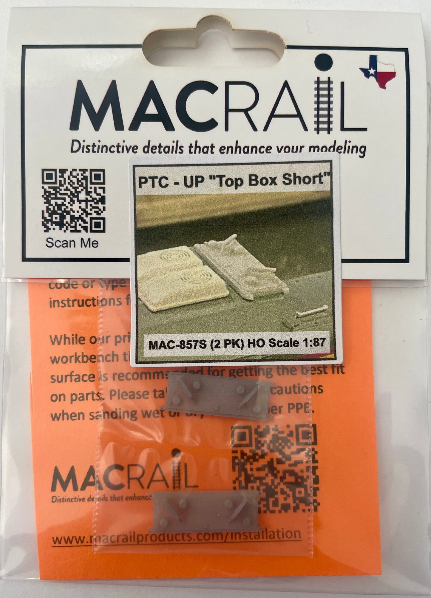 MAC RAIL MAC-857S UP "TOP BOX SHORT" (2 PACK)