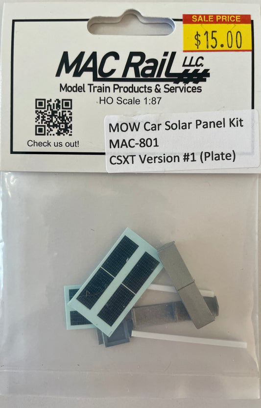 MAC RAIL MOW SOLAR PANEL KIT CSXT VERSION 1 (PLATE) MAC801