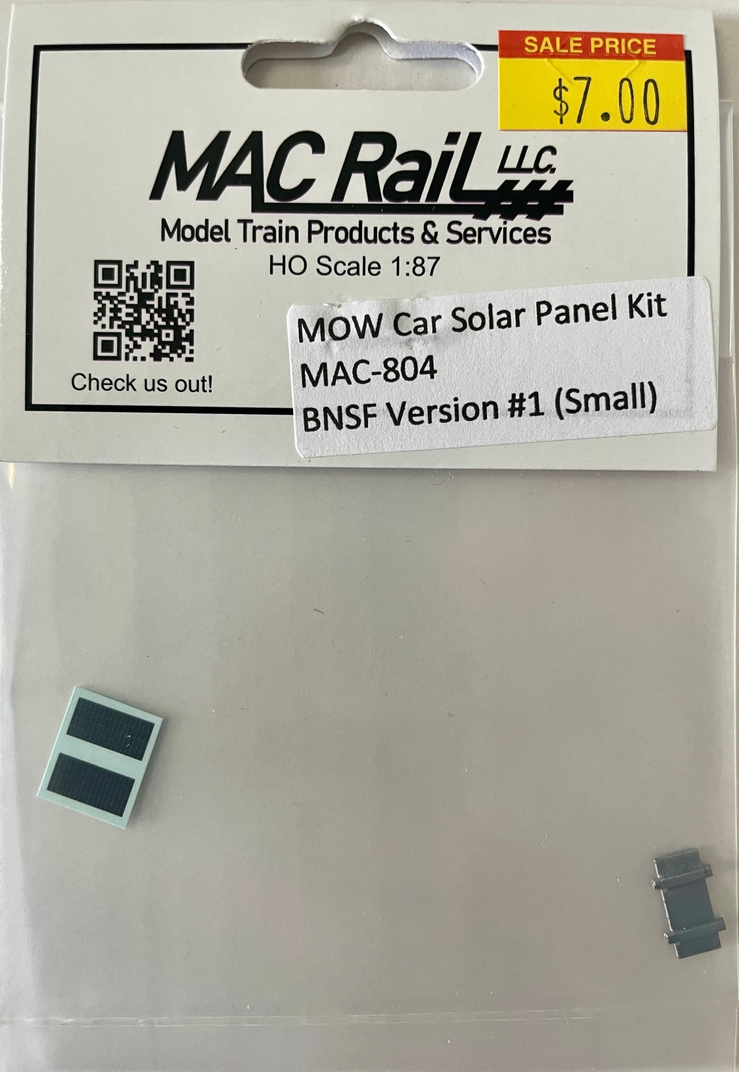 MAC RAIL MOW CAR SOLAR PANEL KIT BNSF VERSION 1 (SMALL) MAC804